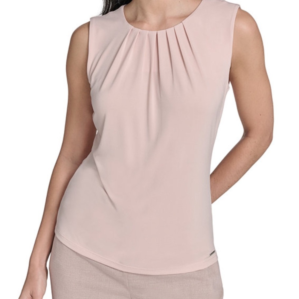 Calvin Klein Women's Fuchsia Sleeveless Blouse - Picture 5 of 6